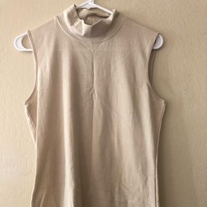Karen Scott Mock-Neck Tank Top Pebble M